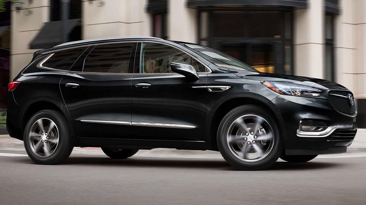 Black 2021 Buick Enclave on a road.