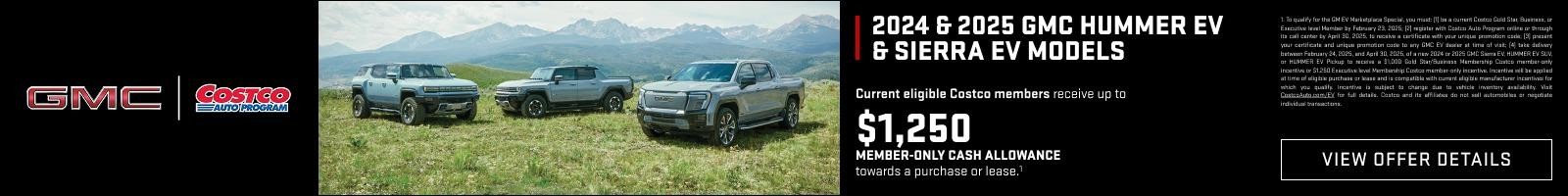 Current eligible Costco members receive up to $1,250 Member-Only Cash Allowance towards a purchase or lease.1