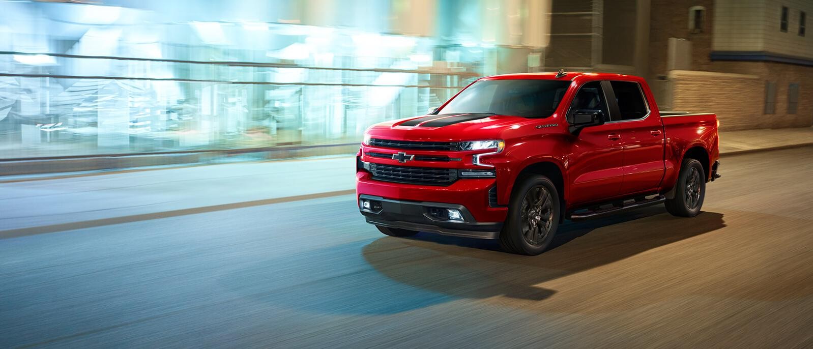 2021 Chevy Silverado 1500 driving through the city.