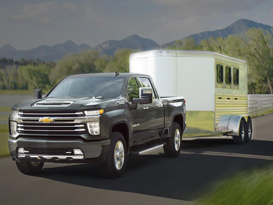 Silverado 2500HD on road.