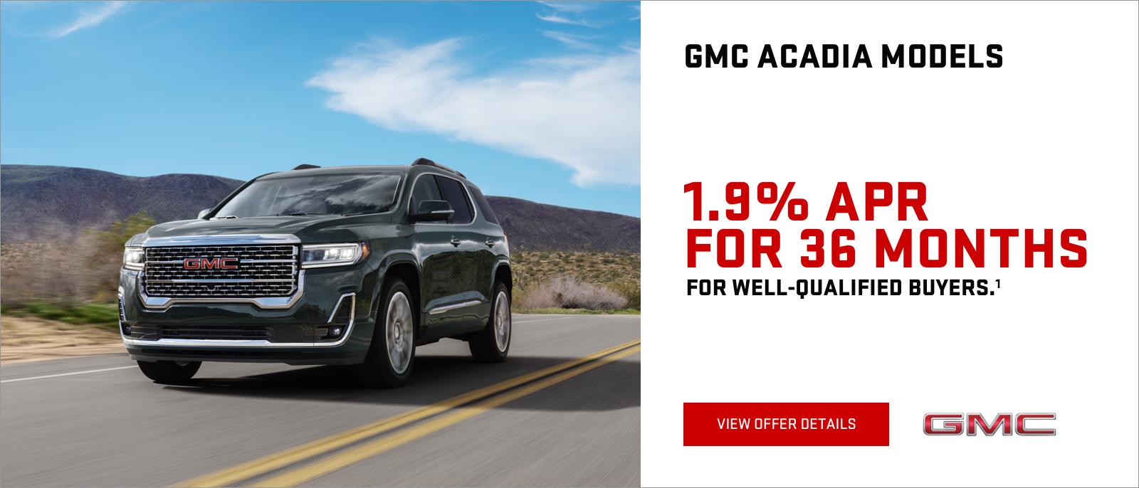 1.9% APR for 36 MONTHS for well-qualified buyers.1