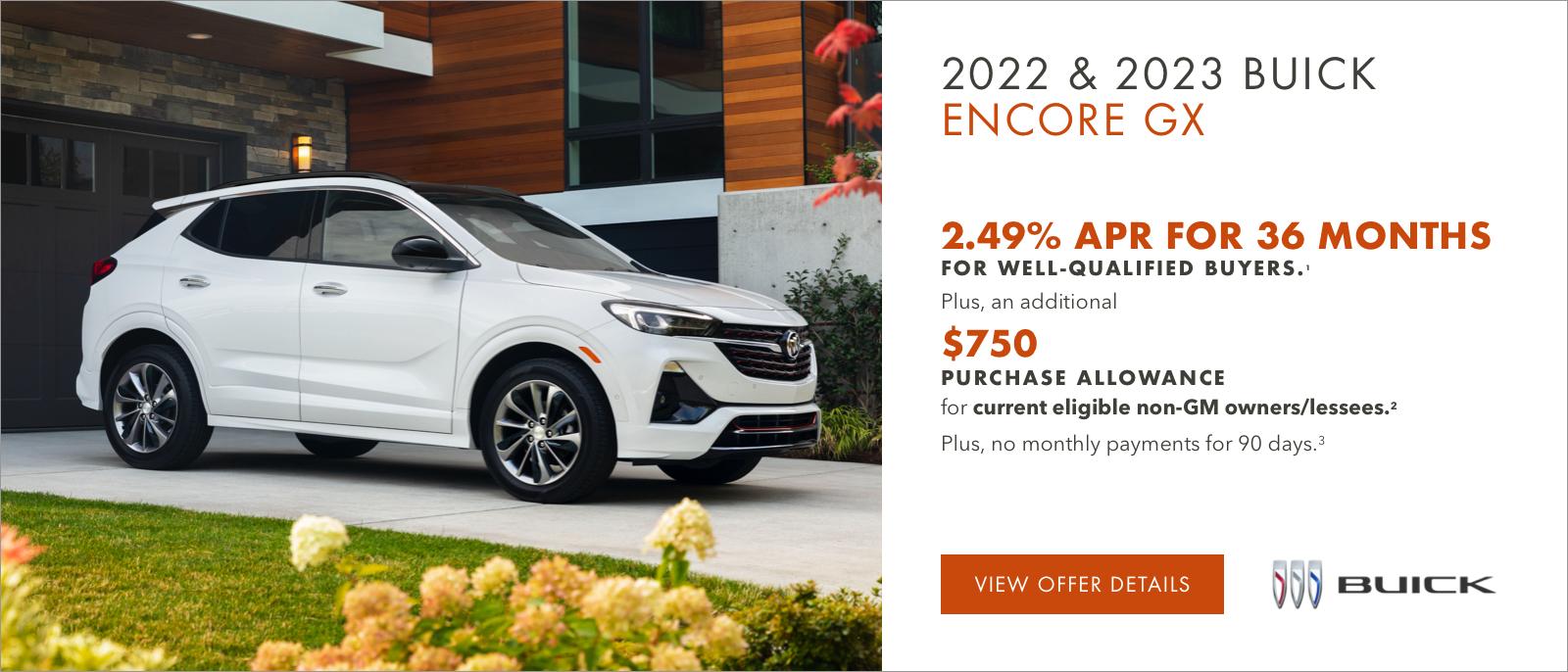 2.49% APR FOR 36 MONTHS FOR WELL-QUALIFIED BUYERS.1
Plus, an additional $750 PURCHASE ALLOWANCE for current eligible non-GM owners/lessees.2
PLUS, NO MONTHLY PAYMENTS FOR 90 DAYS.3