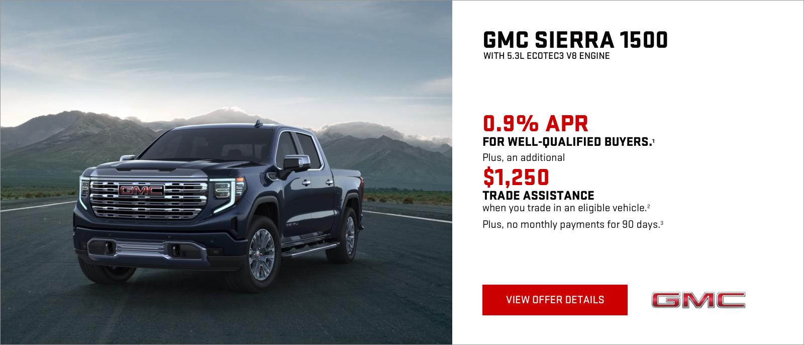0.9% APR for well-qualified buyers.1
Plus, an additional $1,250 TRADE ASSISTANCE when you trade in an eligible vehicle.2
PLUS, NO MONTHLY PAYMENTS FOR 90 DAYS. 3
