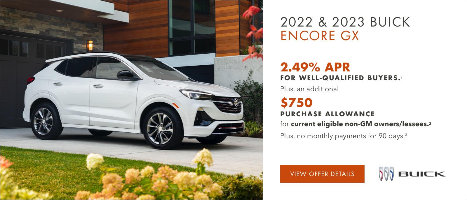 2.49% APR FOR WELL-QUALIFIED BUYERS.1
Plus, an additional $750 PURCHASE ALLOWANCE for current eligible non-GM owners/lessees.2
PLUS, NO MONTHLY PAYMENTS FOR 90 DAYS.3