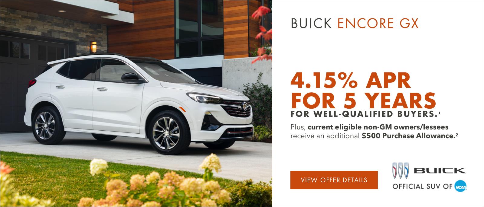 4.15% APR for 5 years for well-qualified buyers.1
Plus, current eligible non-GM owners/lessees receive an additional $500 Purchase Allowance.2