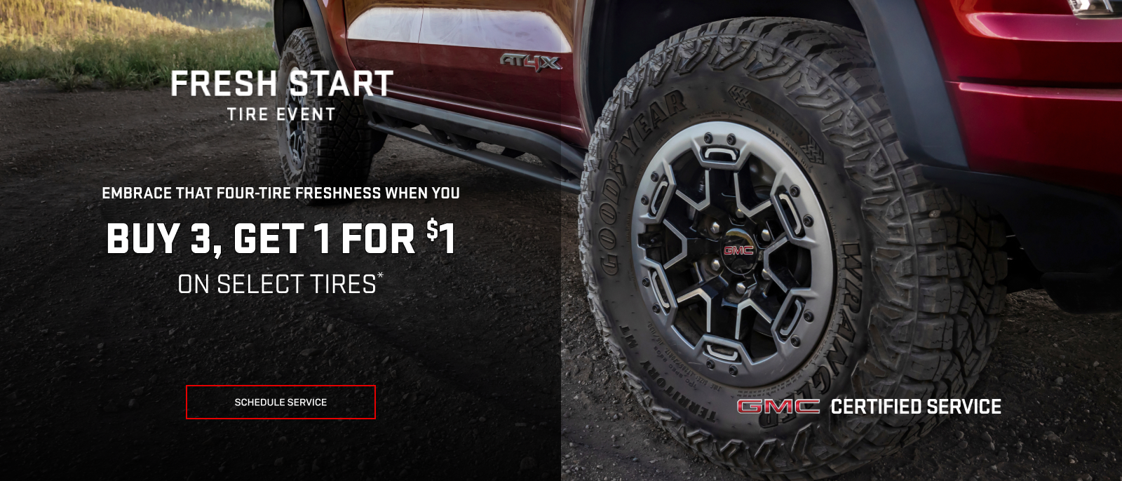 Buy 3 tires, get 1 for $1