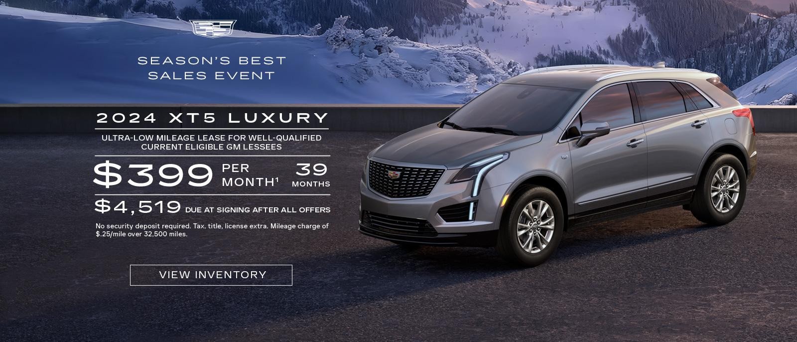 2024 XT5 LUXURY. $399 per month. 39 months.  $4,519 Due at signing.