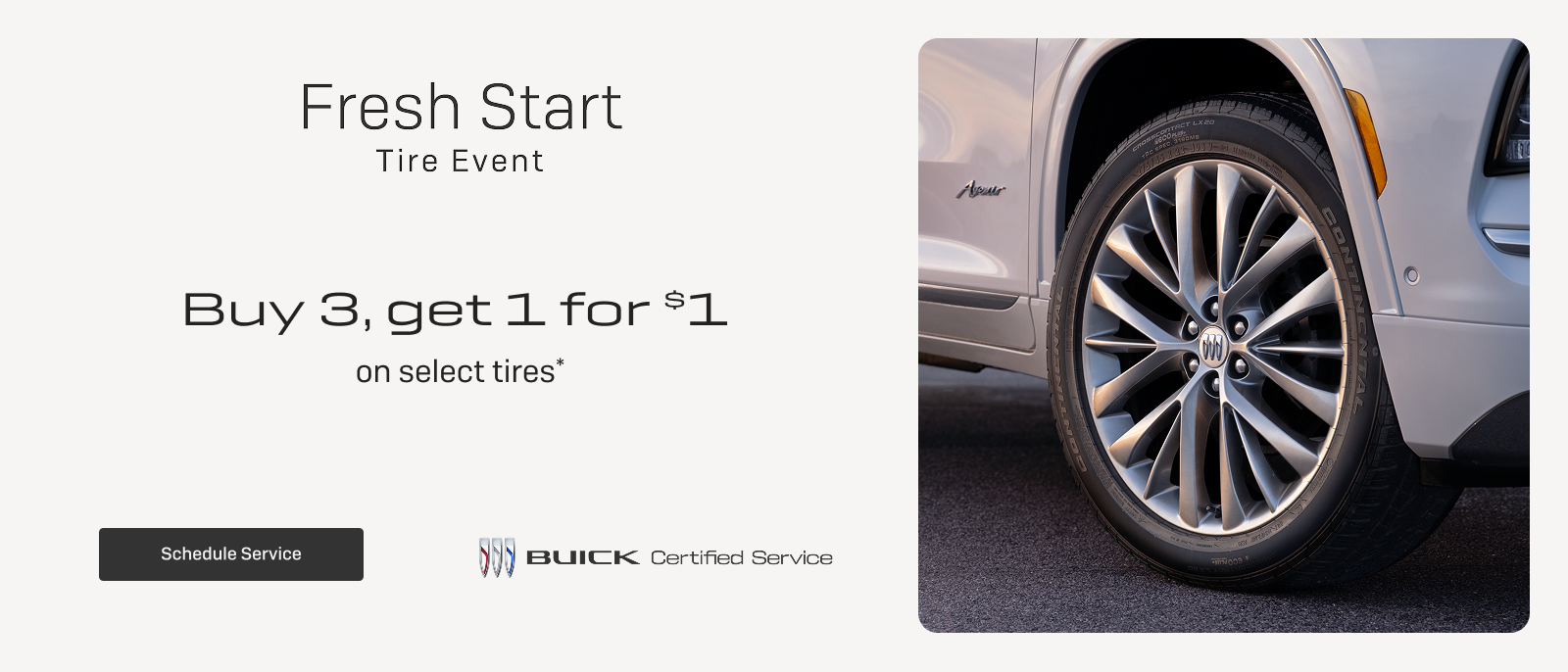 Buy 3 tires, get 1 for $1