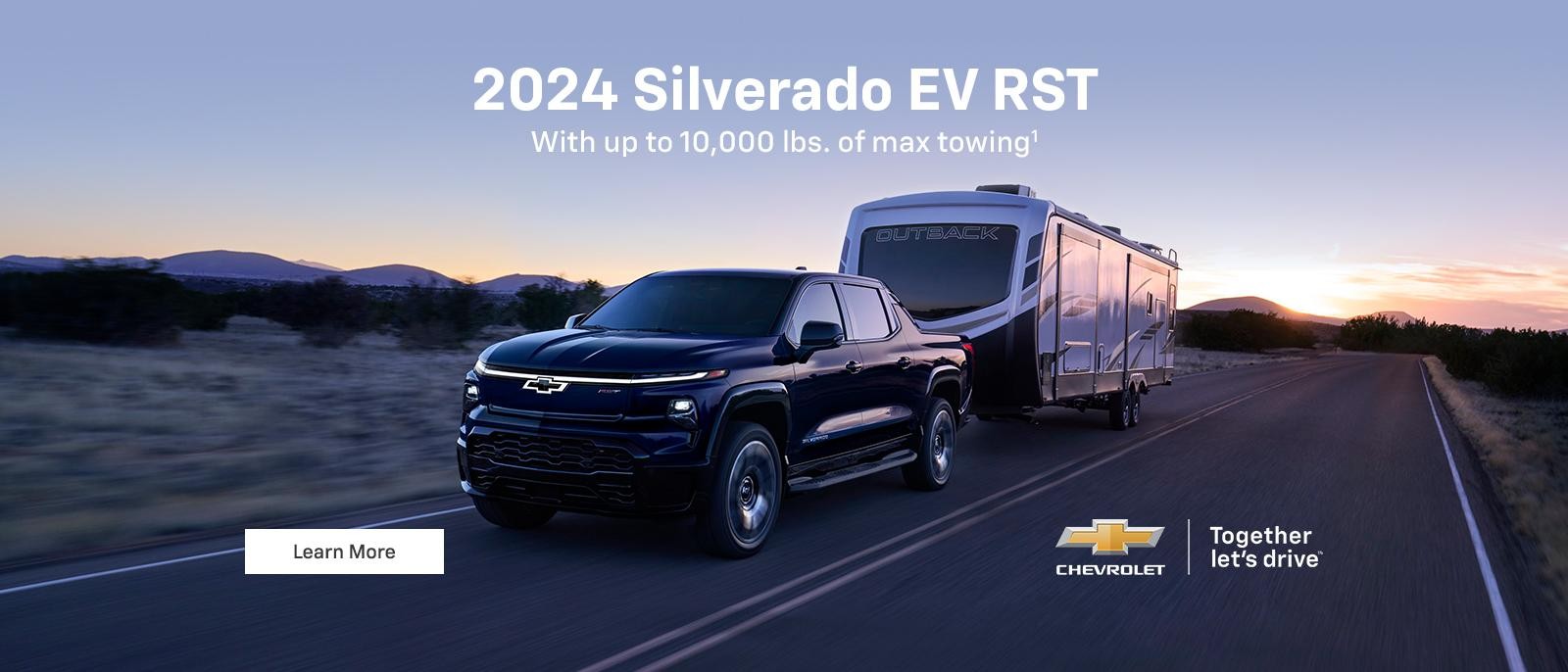 2024 Silverado EV RST. With up to 10,000 lbs. of max towing