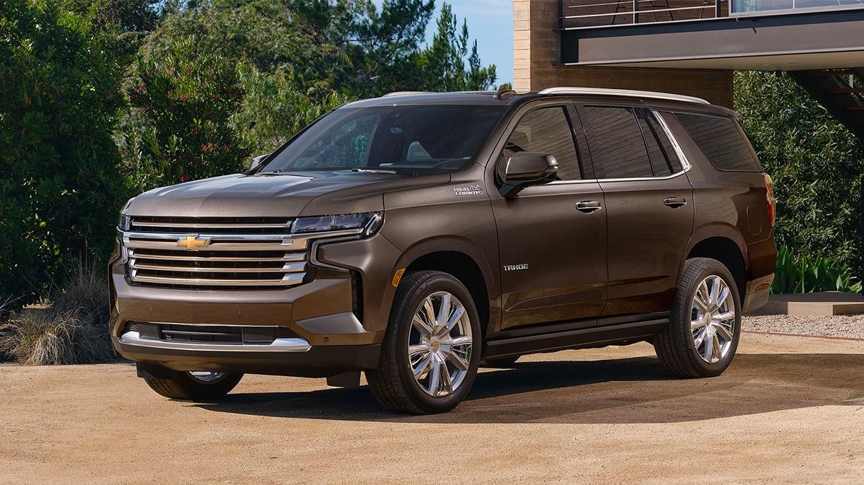 2021 Tahoe parked in a Driveway. 