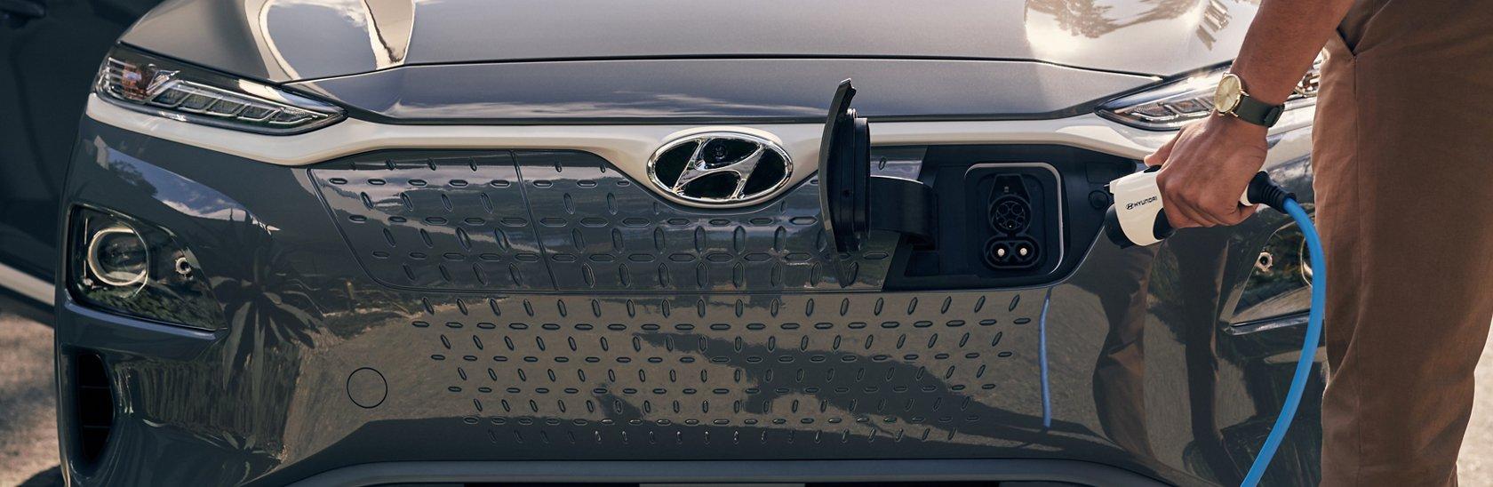 2021 Kona Electric Vehicle Grill with plug in