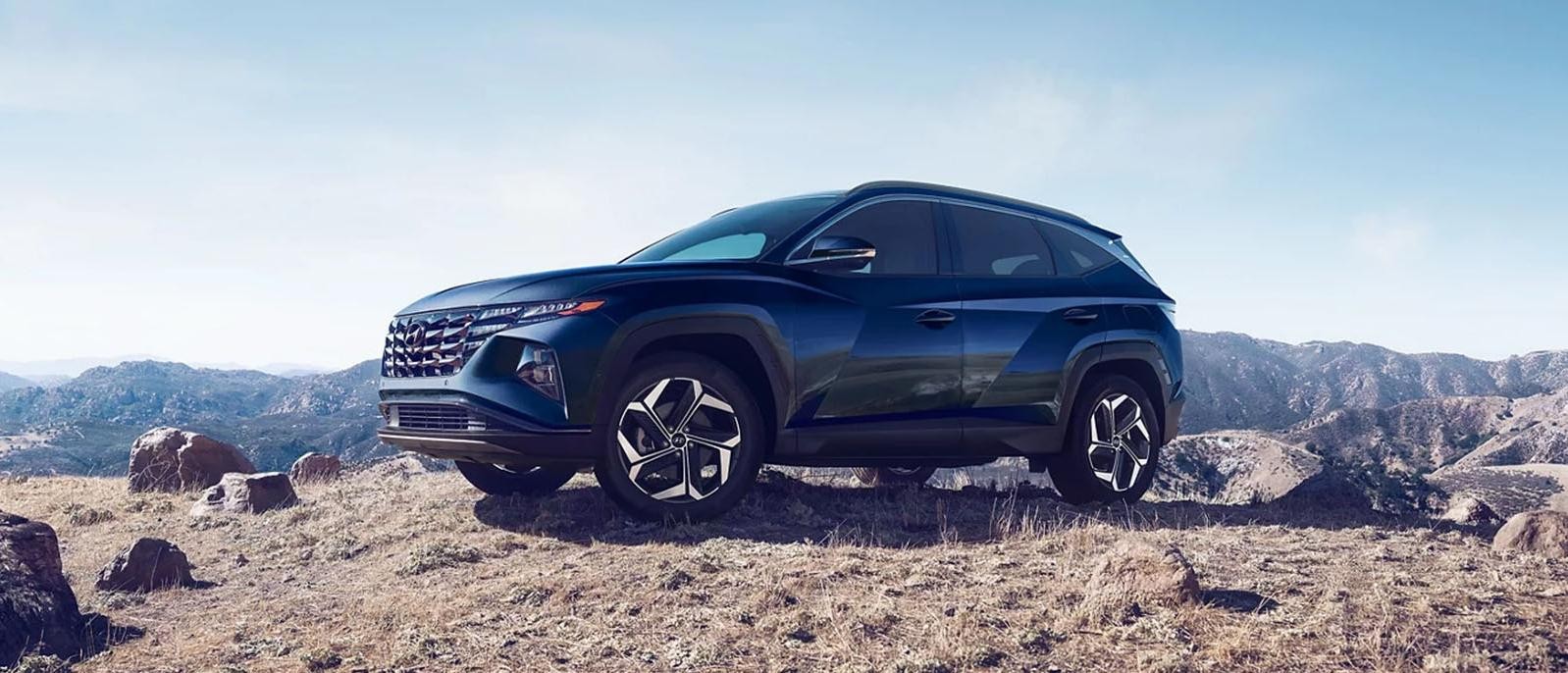 The 2024 Hyundai Tucson Hybrid parked on the mountain.