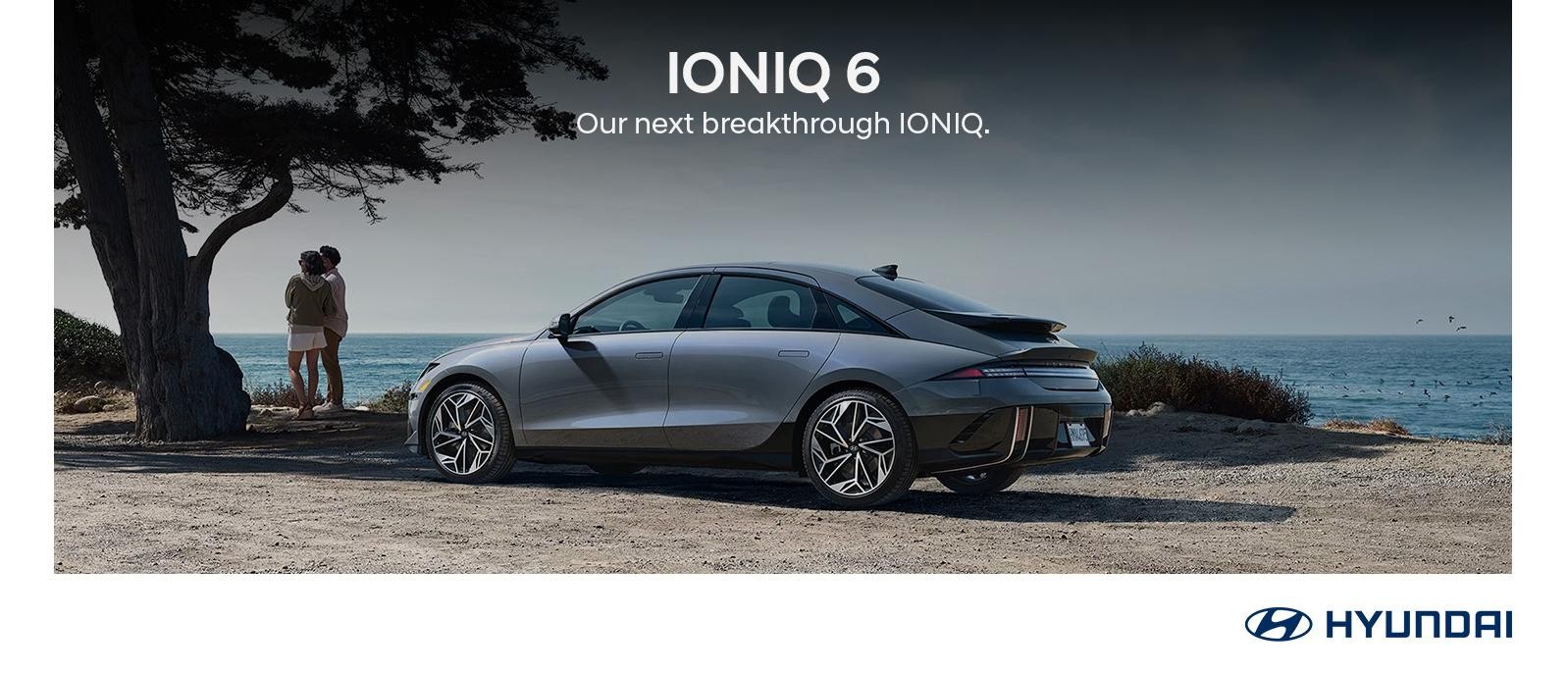 2024 Hyundai Ioniq 6 parked in nature.