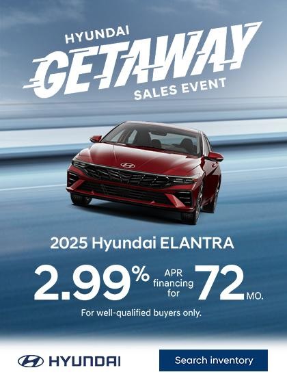 2025 Hyundai Elantra  Hyundai Getaway Sales Event Offer