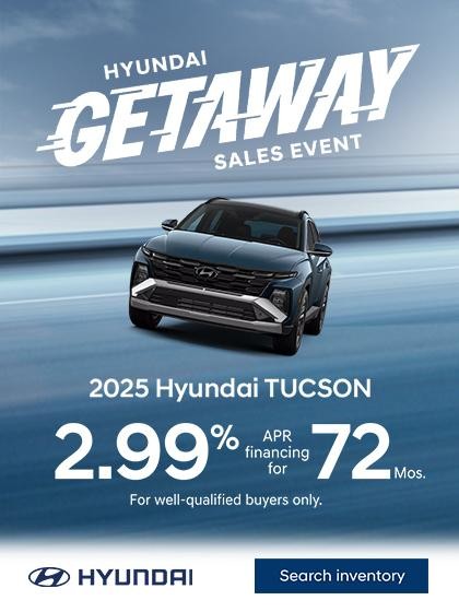 2025 Hyundai Tucson  Hyundai Getaway Sales Event Offer