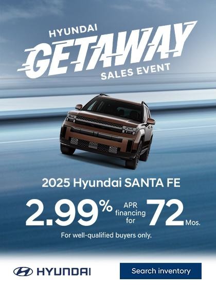 2025 Hyundai Santa Fe  Hyundai Getaway Sales Event Offer