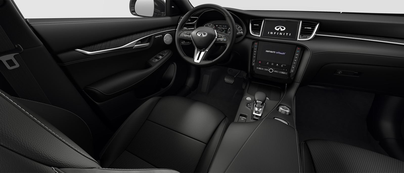 INFINITI QX55 Sensory trim interior in Graphite color scheme.