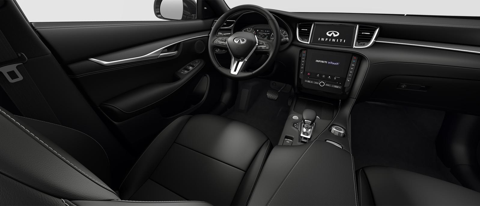 INFINITI QX55 Luxe trim interior in Graphite color scheme.