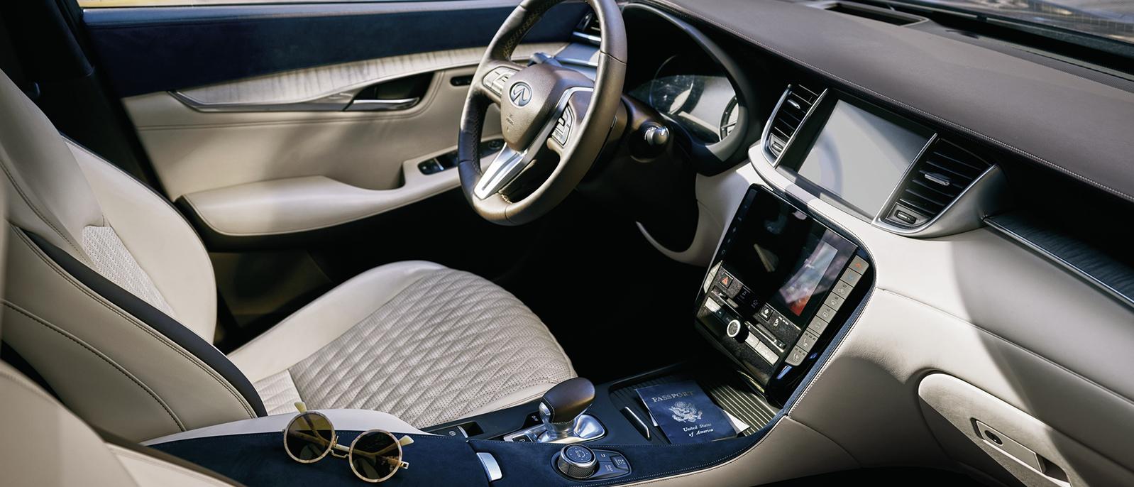 Interior view of the INFINITI QX50 featuring Interior view of the INFINITI QX50 featuring