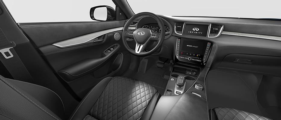 Quilted Graphite interior view of QX50 Quilted Graphite interior view of QX50