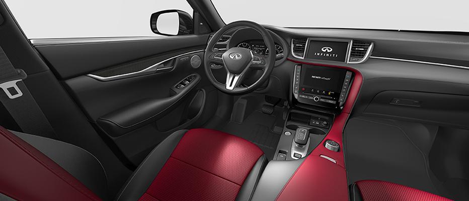 Monaco Red interior view of QX50 Monaco Red interior view of QX50
