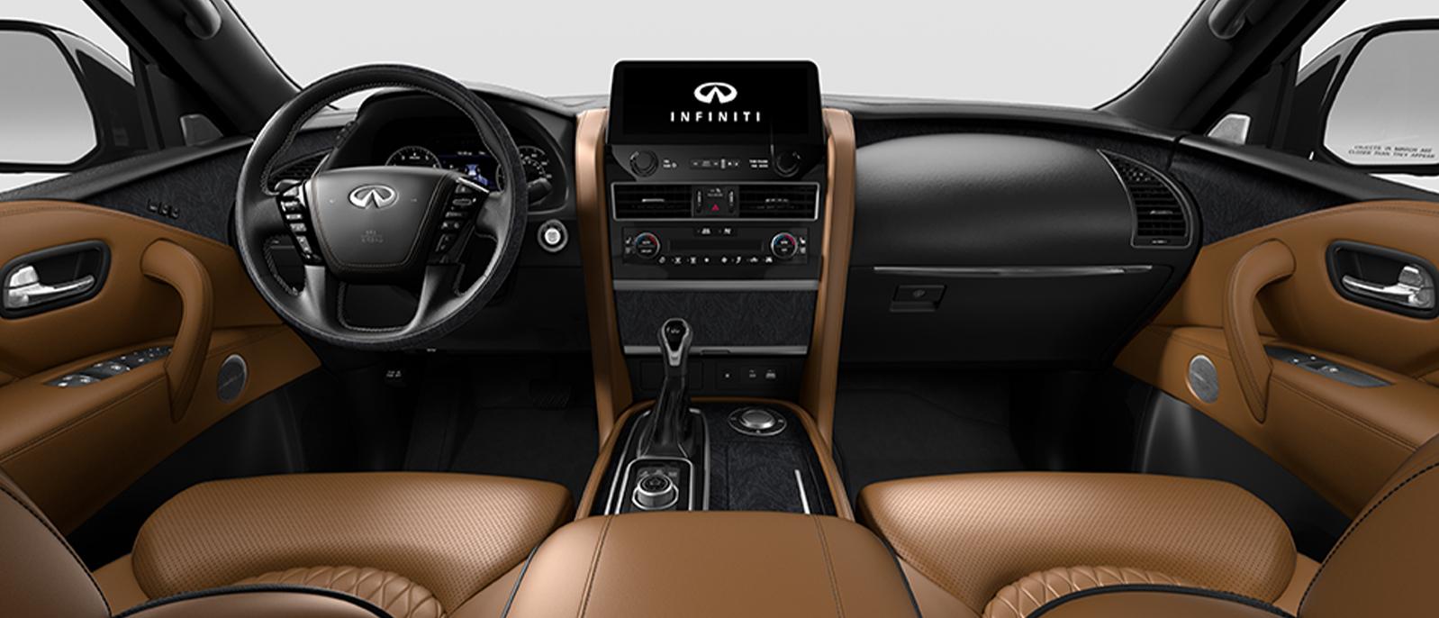 SADDLE BROWN INTERIOR VEIW OF QX80 SADDLE BROWN INTERIOR VEIW OF QX80
