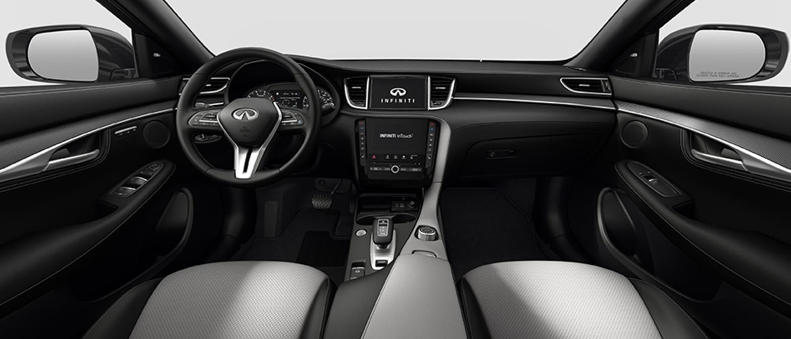 INFINITI QX55 Luxe trim interior in Stone color scheme.