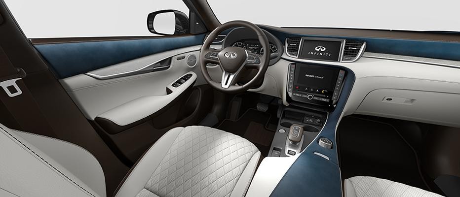 White interior view of QX50