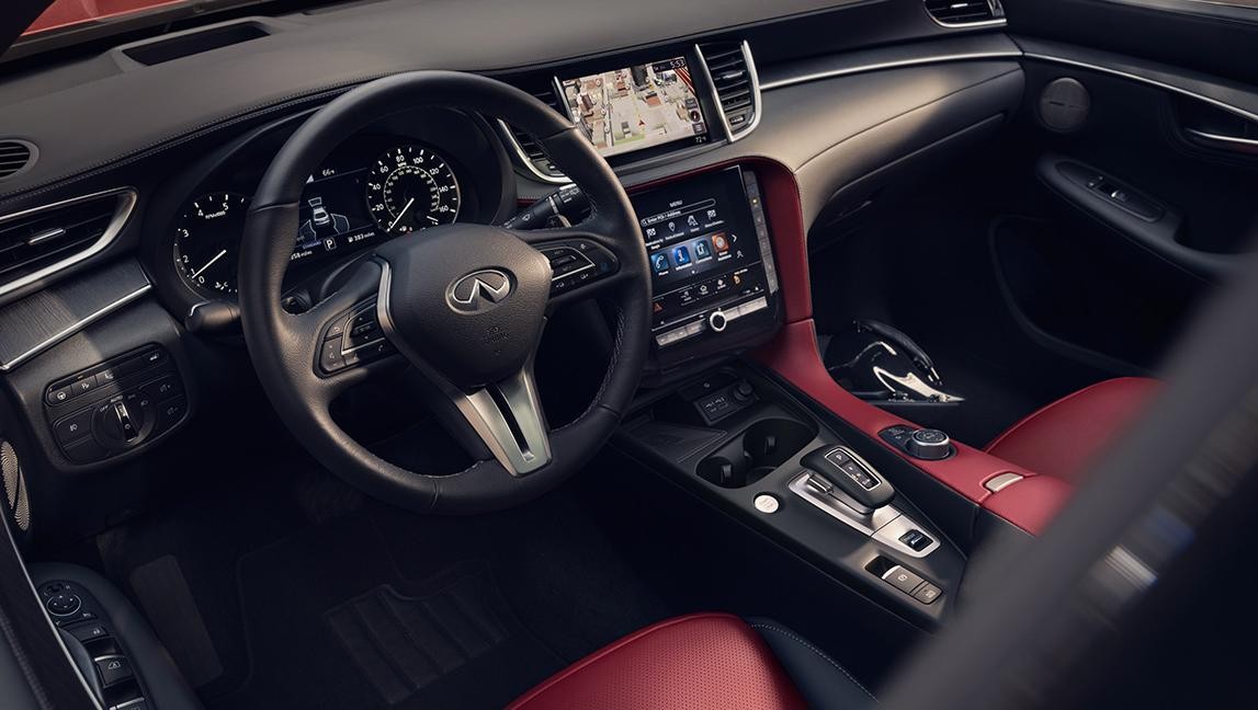 Interior detail of an INFINITI QX55.