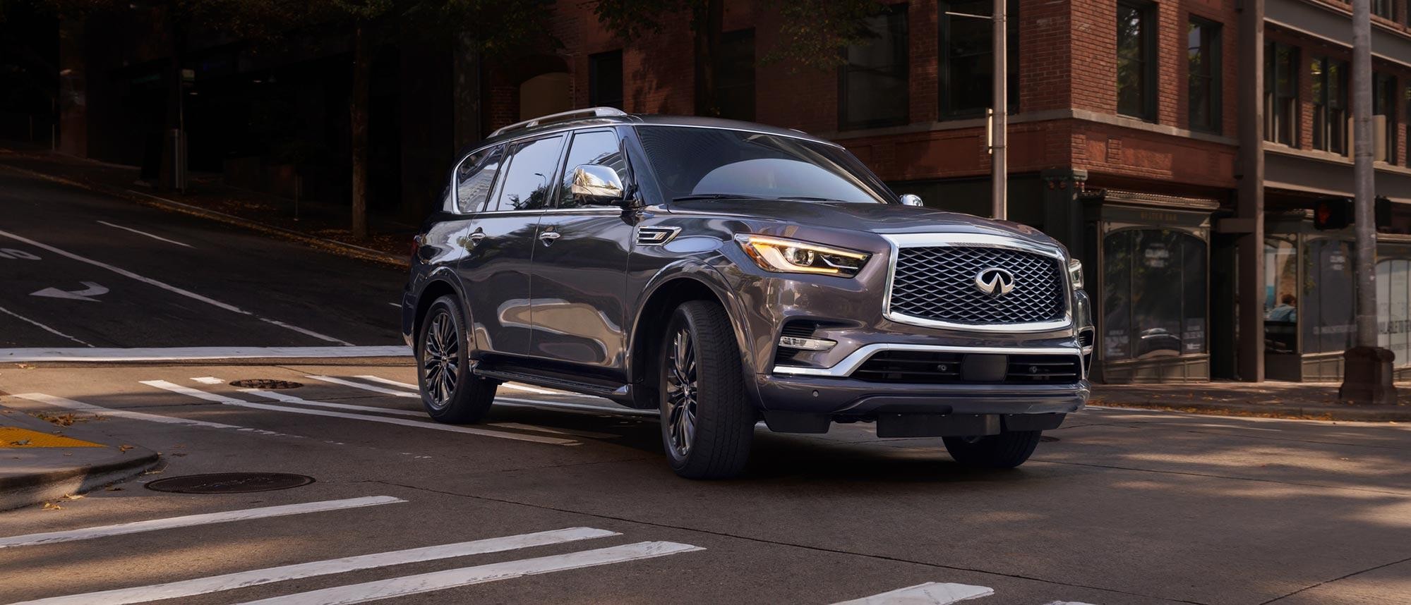 2023 QX80 on a city street