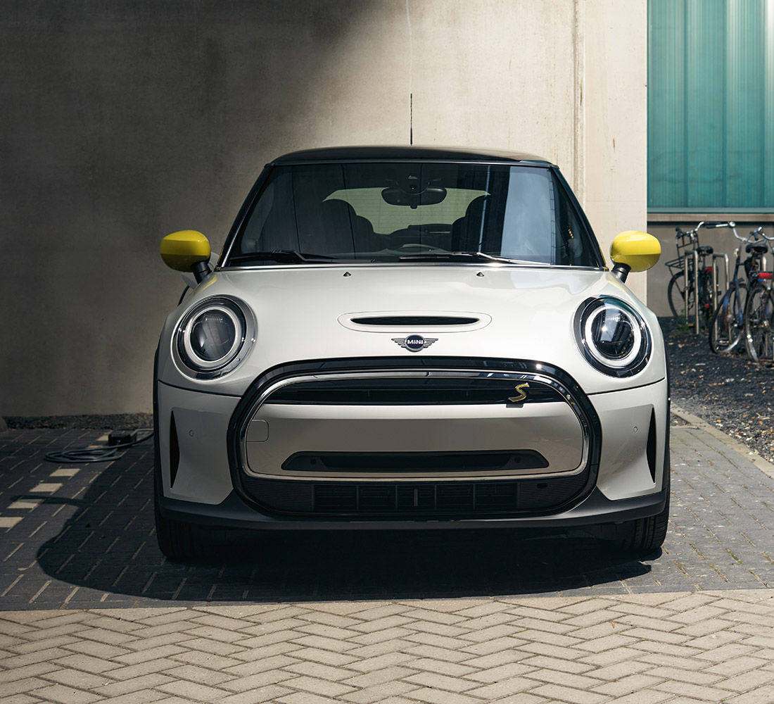 A 2022 MINI Cooper Electric 2 Door parked.