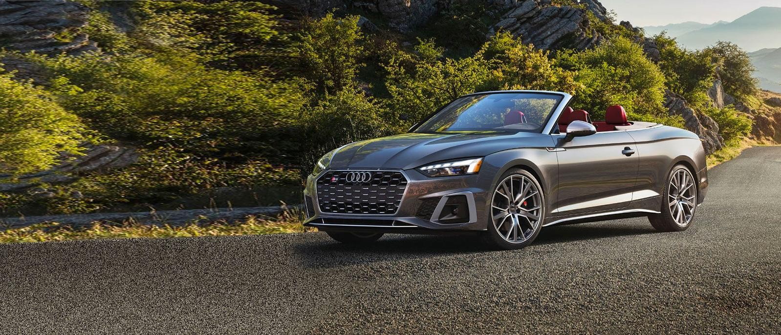 2020 Grey Audi S5 Cabriolet Parked on sidewalk