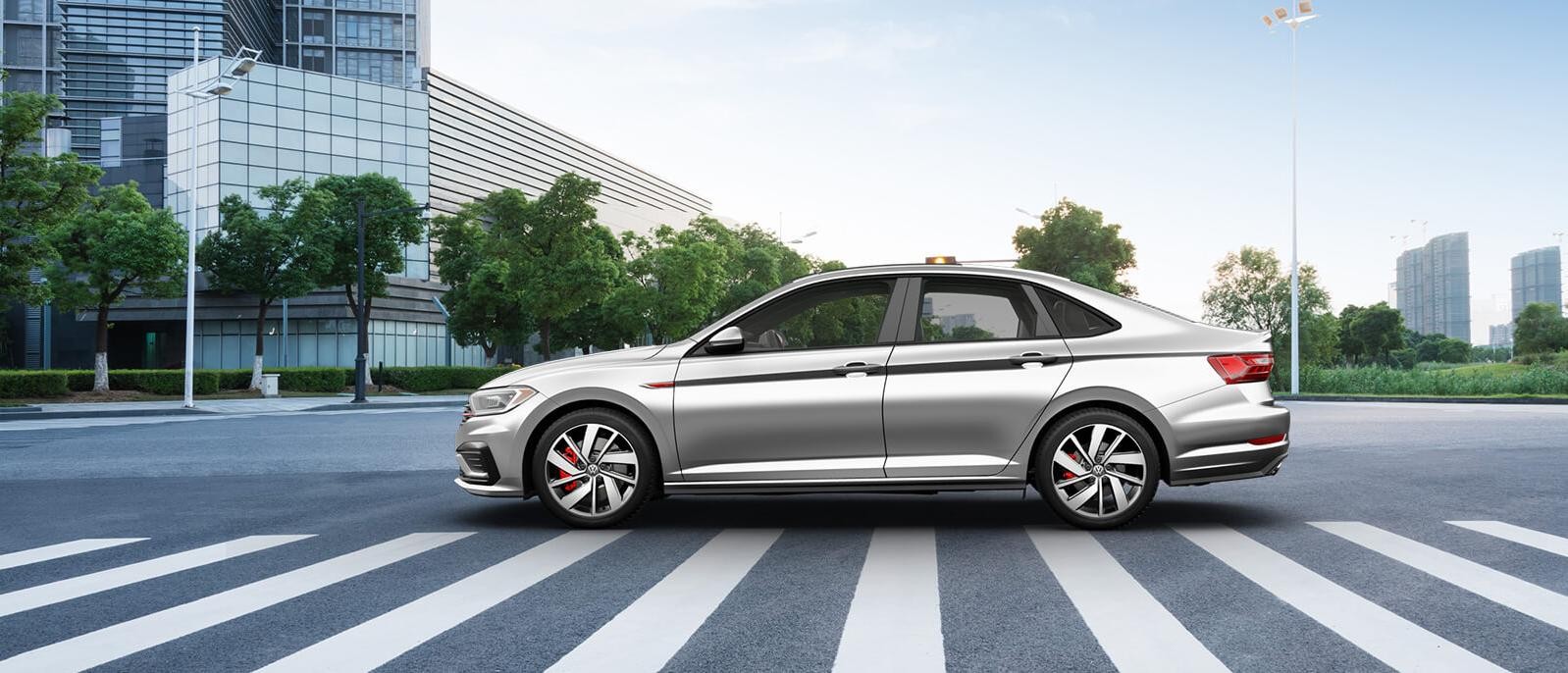 A 2020 Silver Volkswagen Jetta GLI Parked on the road