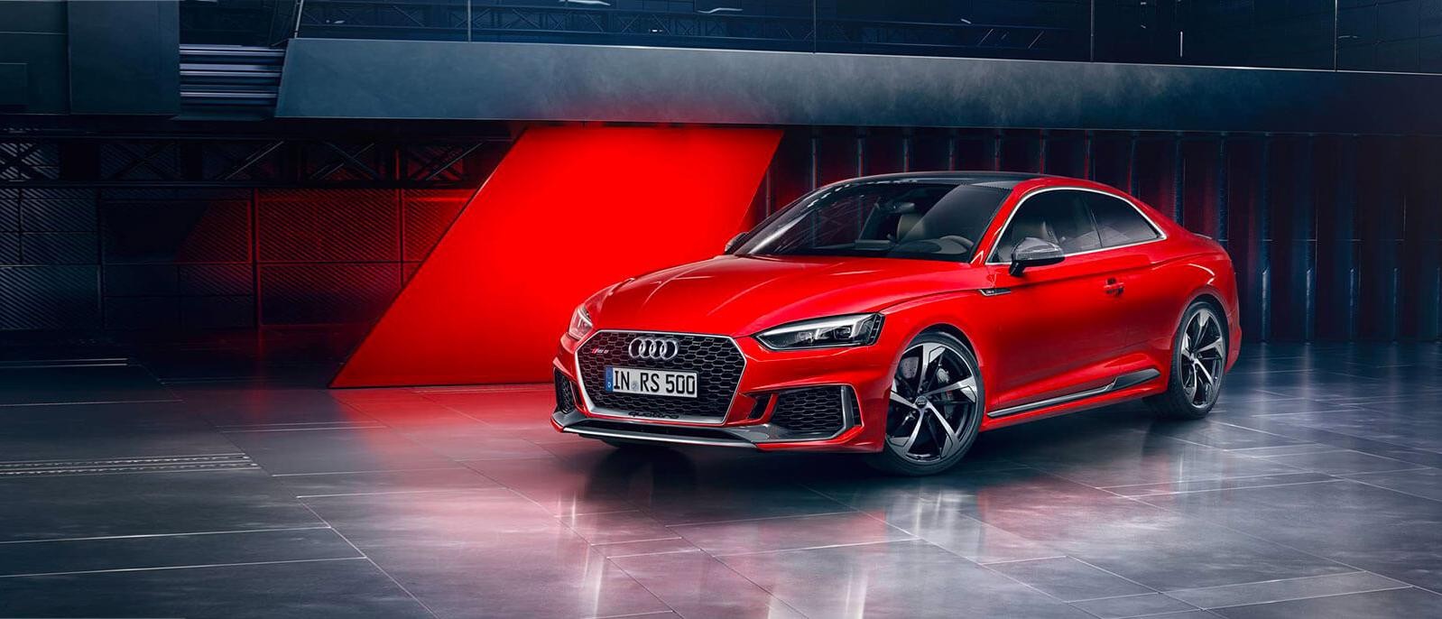 2020 Red Audi RS 5 Coupe Parked in warehouse