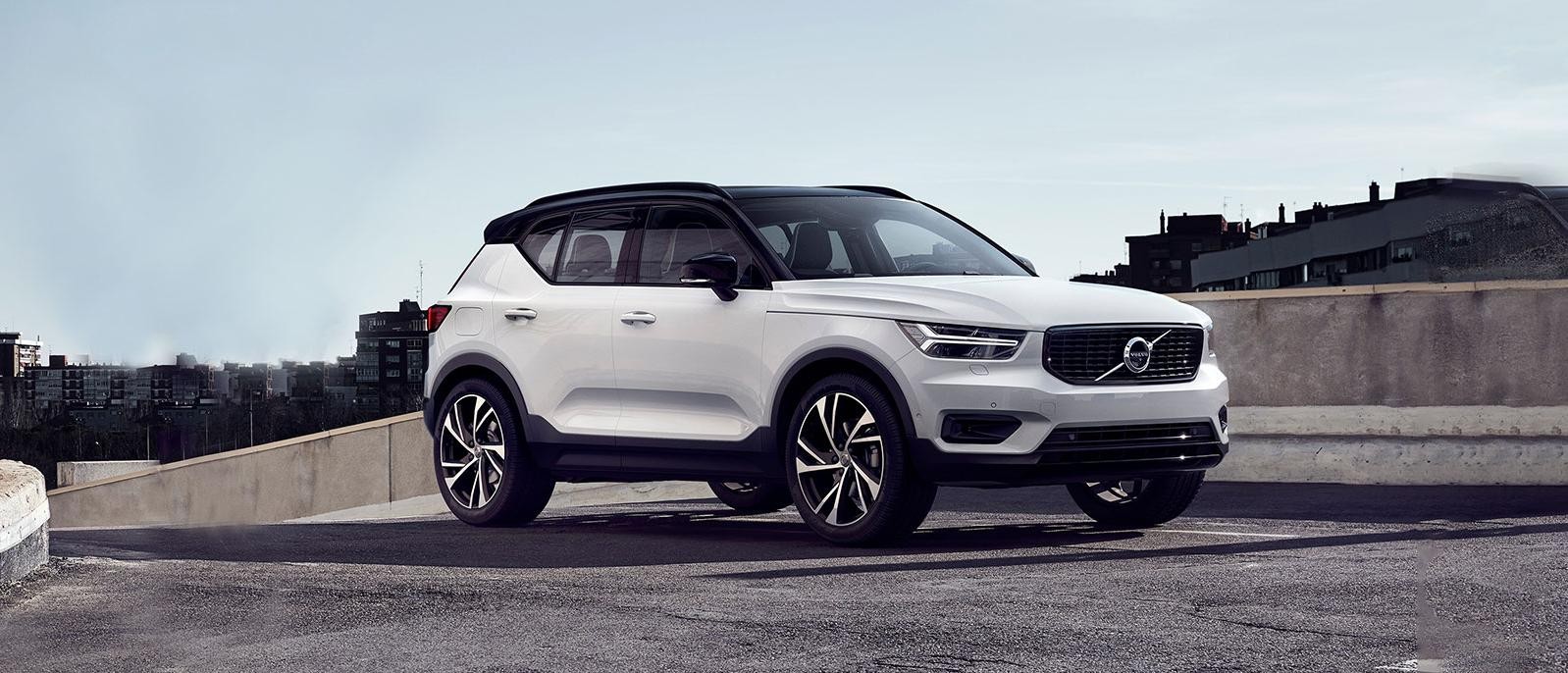 2020 White Volvo XC40 Parked on sidewalk