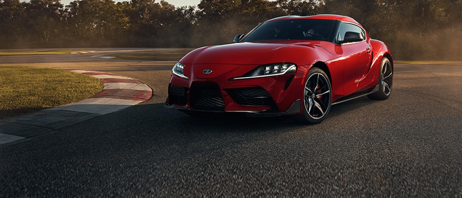 Red 2020 Toyota GR Supra parked on road