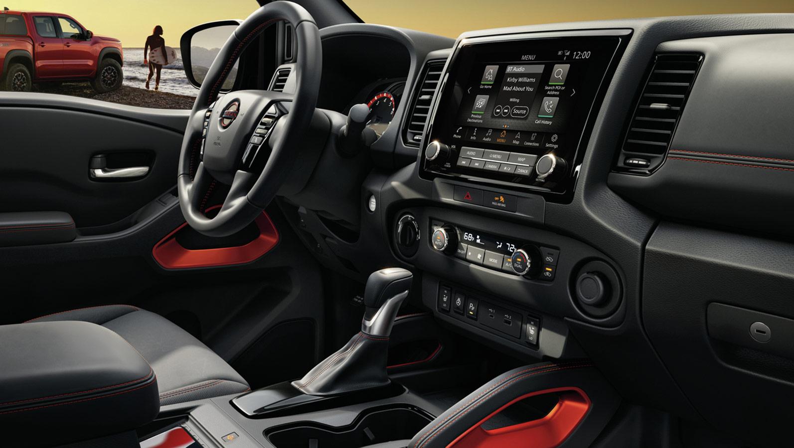 Interior of 2023 Nissan Frontier.