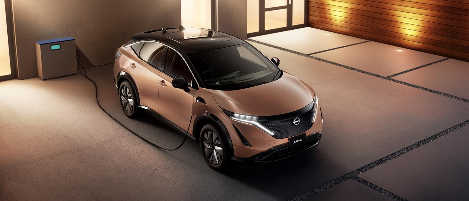 Nissan Ariya on charging mode.