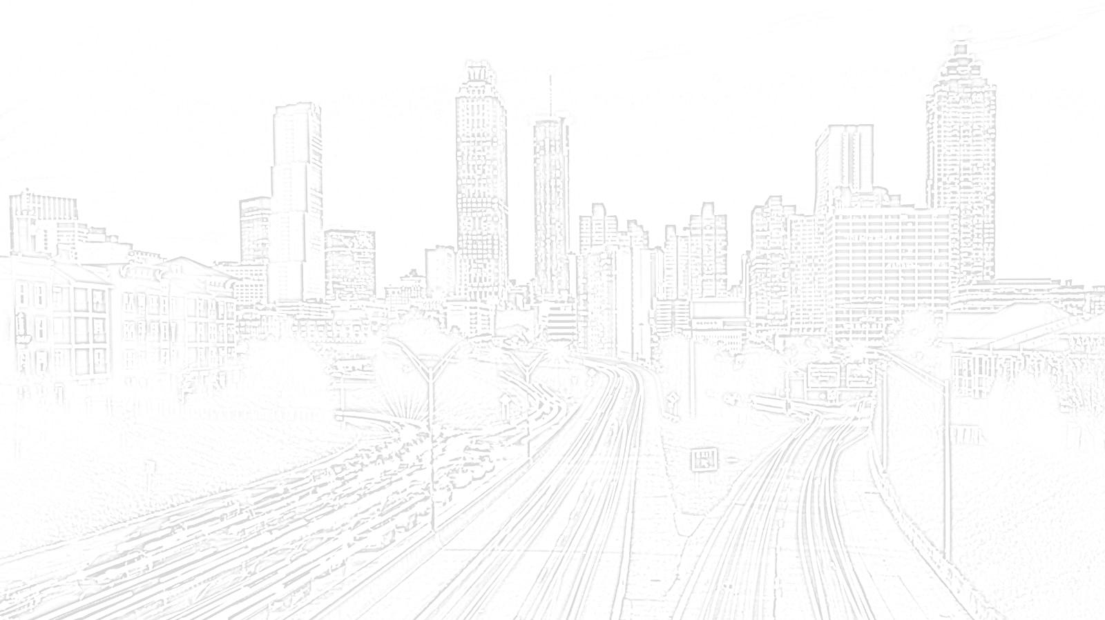 Sketch of a city skyline