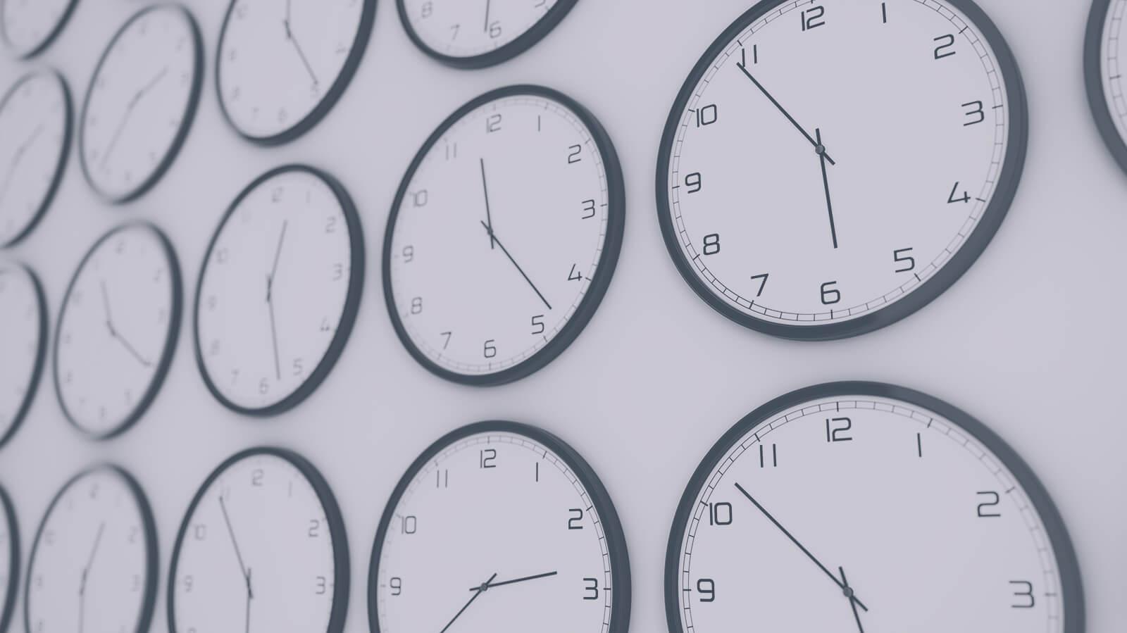 Clocks on a wall