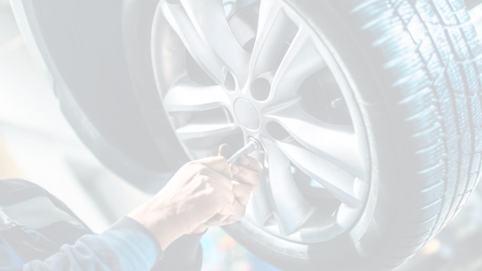 Mechanic fixing a vehicle tire