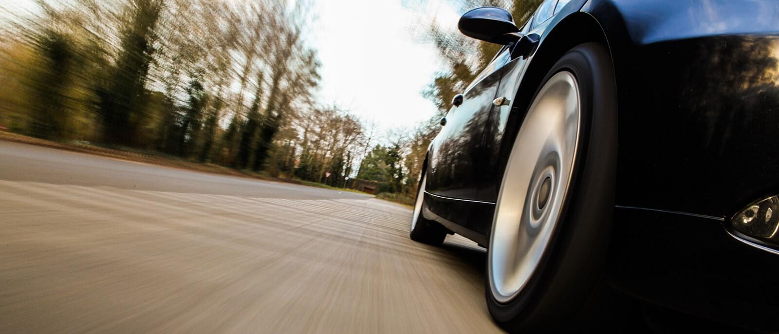 Car driving on a road