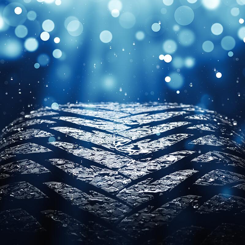 Tire in the rain