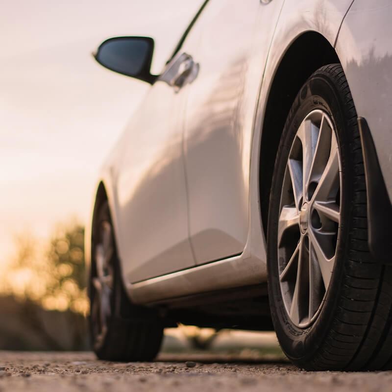 White vehicle on the road