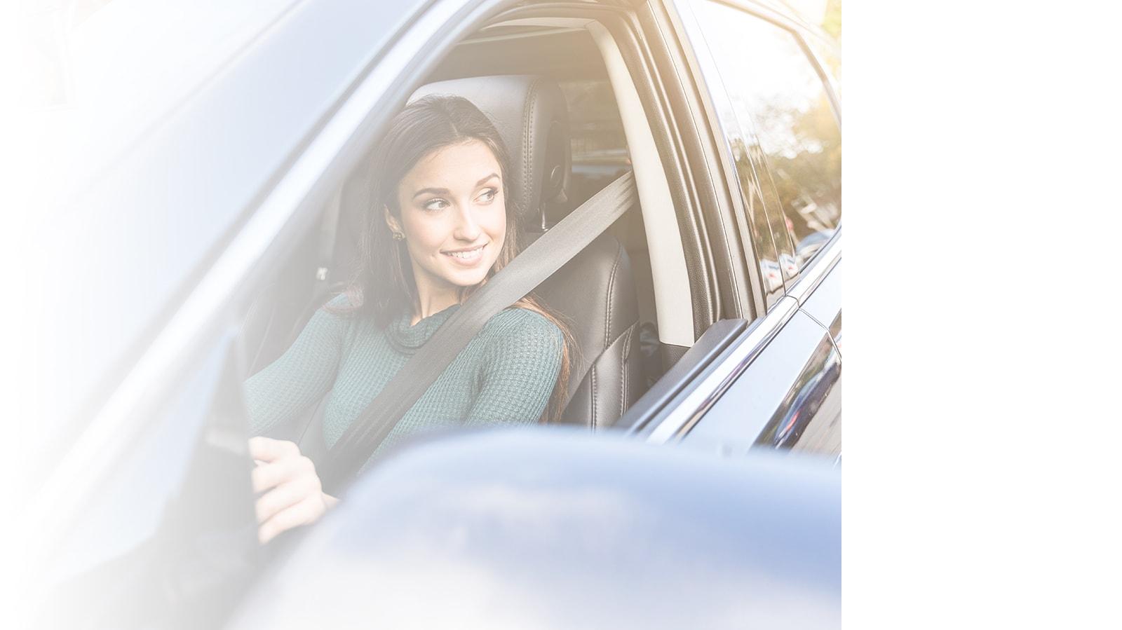 Woman driving a car