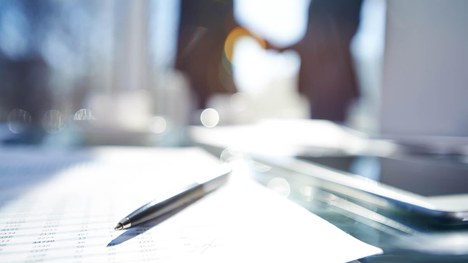 Finance documents on a desk
