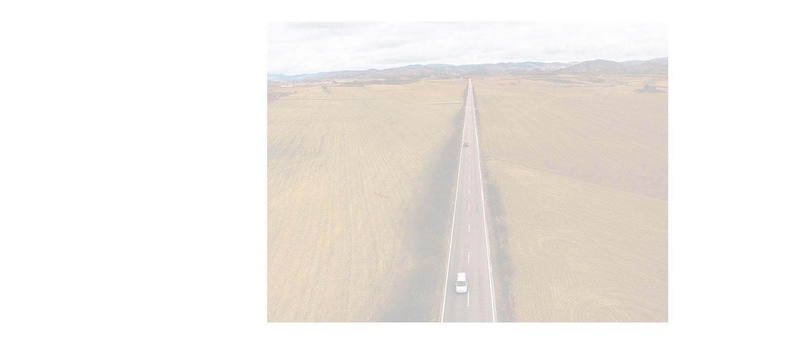 Aerial view of a rural highway