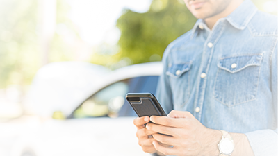 Man using a smart phone