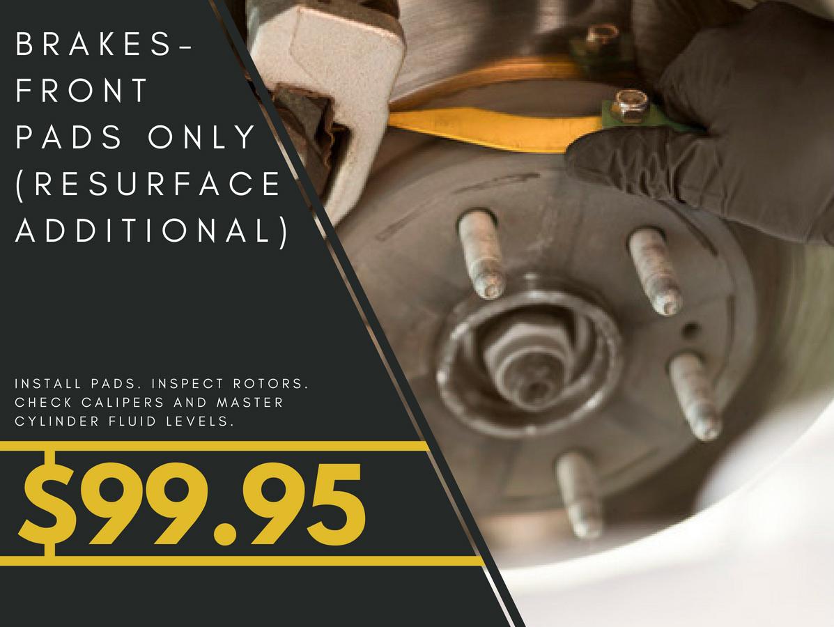 FRONT BRAKE PADS SERVICE MENU