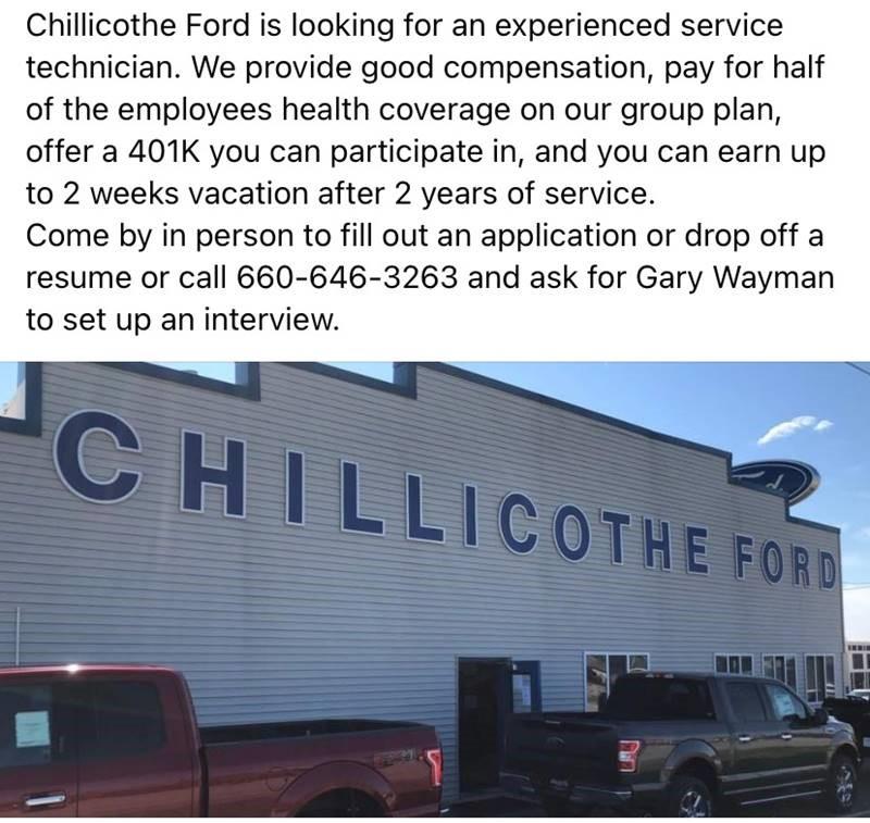 Chillicothe Ford, Inc. is a Chillicothe Ford dealer and a new car and used car Chillicothe MO